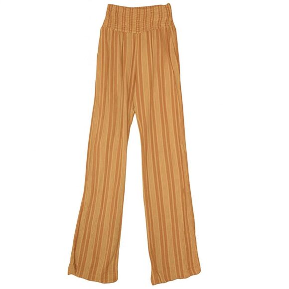 Billabong Smocked Waist Striped Pants Size S Boho Beach Lounge Coastal - Picture 2 of 5